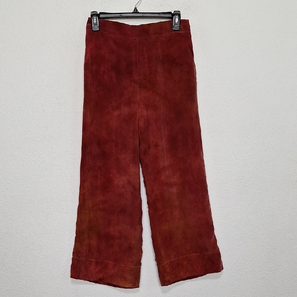 Johnny Was Amanda Bond Bohemian Quiet Luxury Rust Gillian Crop Pants Size S - Picture 2 of 13